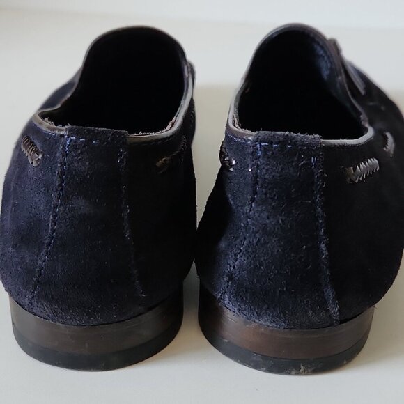 ZARA | Mens Loafers Navy Suede Brown Tassels Sz 40 - Picture 4 of 7
